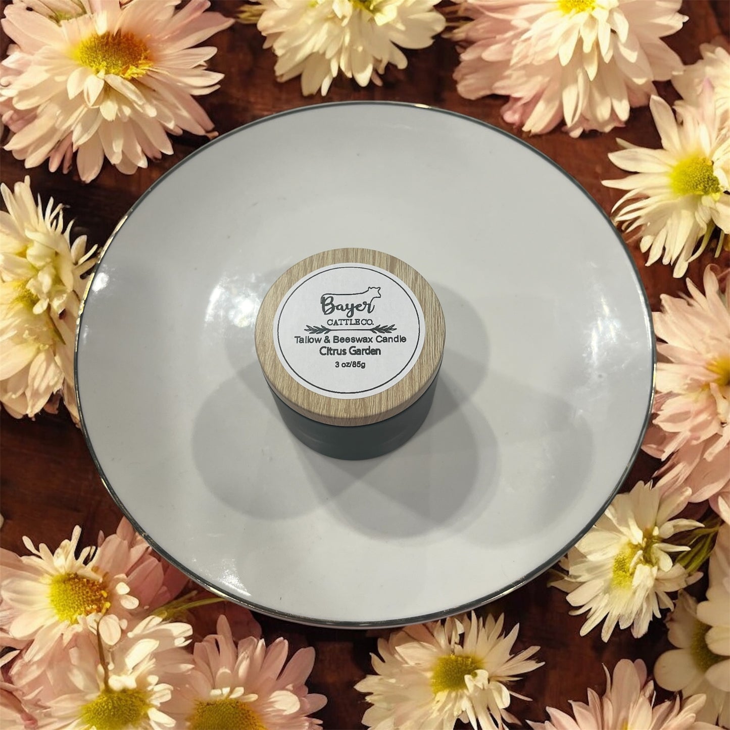 Hand Poured Tallow & Beeswax Candles - Citrus Garden