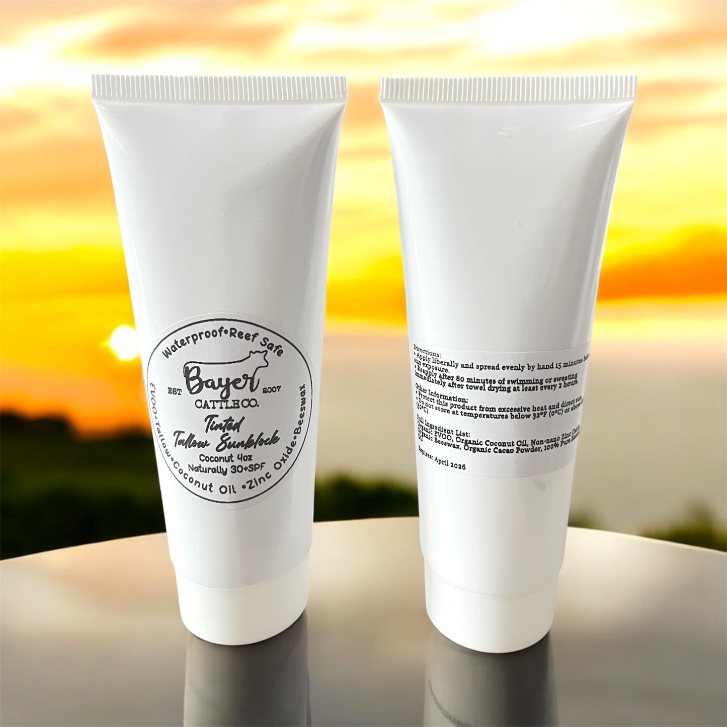 Tinted Tallow Sunblock - Coconut, 4oz