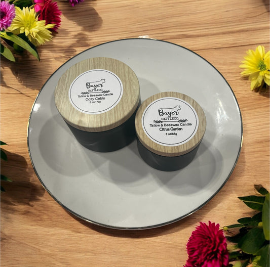 Hand Poured Tallow & Beeswax Candles - Citrus Garden