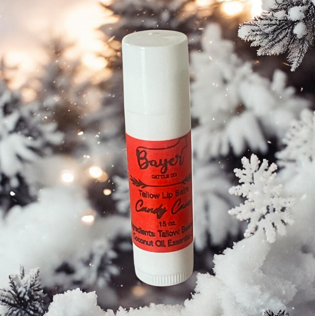 Tallow Lip Balm - Candy Cane